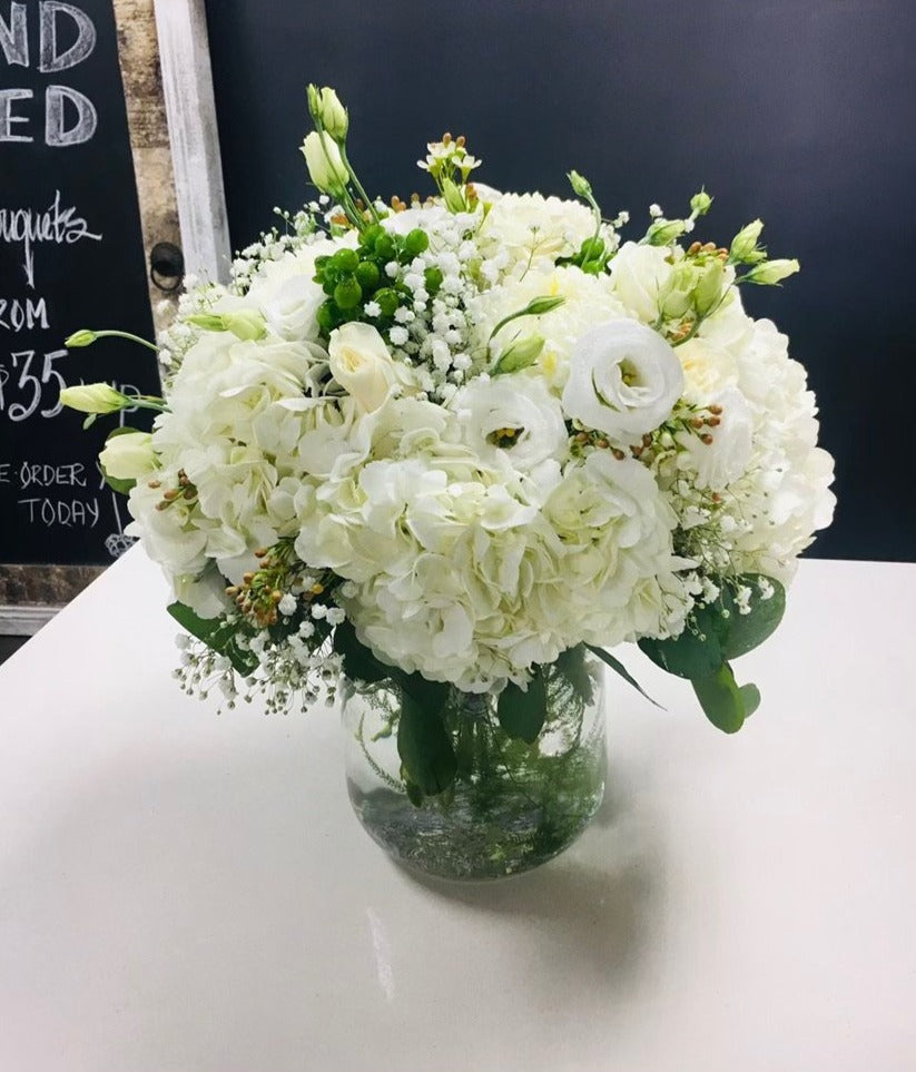 Classic White and Green Arrangement in Vase