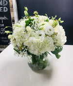 Load image into Gallery viewer, Classic White and Green Arrangement in Vase

